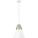 Annos 1 Light 12 inch Matte White/Modern Gold Indoor Pendant Ceiling Light